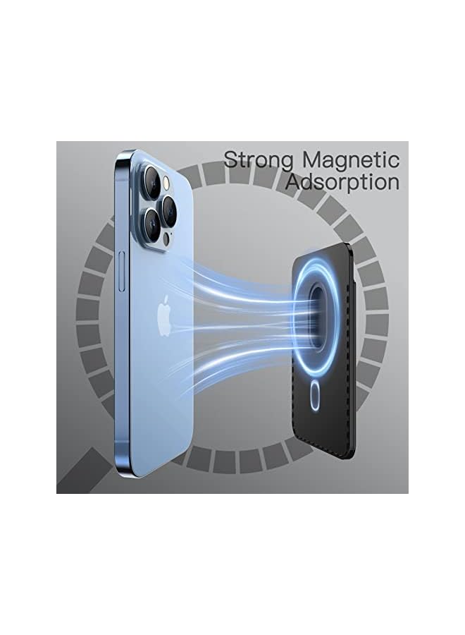 Jetech Magnetic Wallet Compatible With Magsafe For Iphone 14/13/12 Series, Pu Phone Card Holder (Black) - Image 4