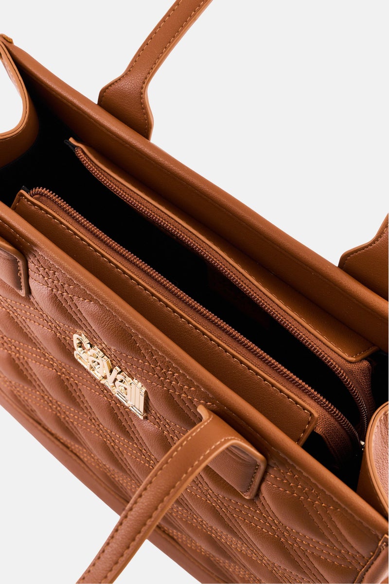 Cavalli Class Women Brand Logo Handbag, Brown - Image 3