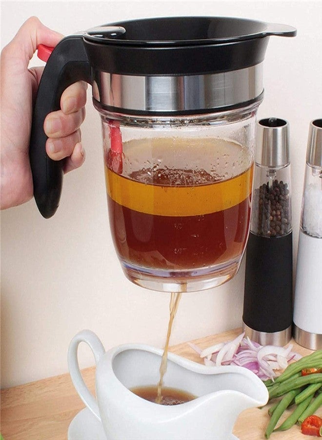 PAZATAO Fat Separator With Bottom Release - Food Strainers,Oil Separator with Strainer 4 Cup Gravy & 1L Grease Separator Cup with Strainer for Improved Health - Image 5