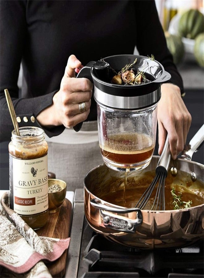 PAZATAO Fat Separator With Bottom Release - Food Strainers,Oil Separator with Strainer 4 Cup Gravy & 1L Grease Separator Cup with Strainer for Improved Health - Image 3