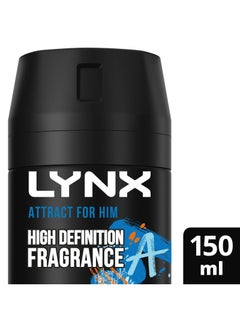 Body Spray Deodorant Aerosol, Attract for Him 150ml