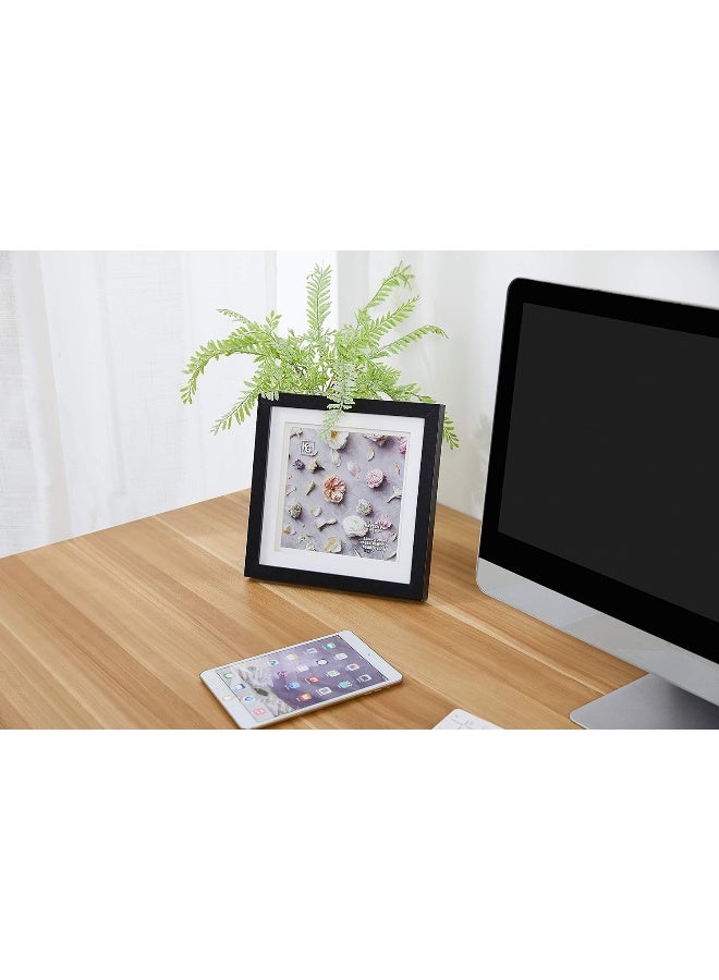 Kiera Grace Morgan Picture Frame Holds a 7 x 7 Photo 9 x 9 Large Wood Picture Frame with Double Matting for Wall Hanging and Photo Display Black - Image 2