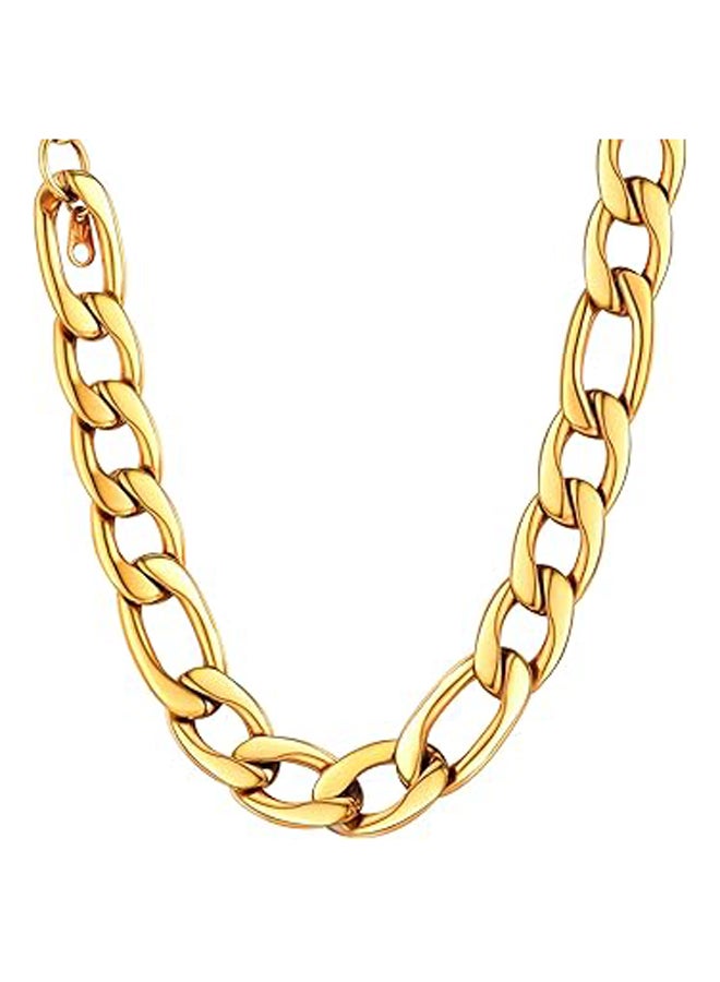 سلسلة فيجارو ستانلس ستيل/أسود/مطلية بالذهب عيار 18 قيراط  - Image 1