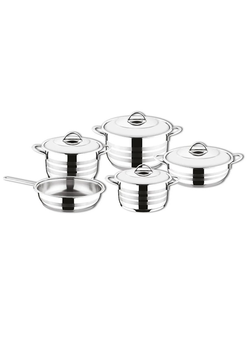 OMS 9 PCS Stainless Steel Cookware Set - Made in Turkey | 1068 - Image 2