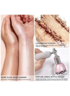 KYDA Highlighter Powder Spray, Glitter High Gloss Spray Shimmer Sparkle Powder Makeup Spray, for Face Body Cosmetic-Metallic Silver  - Image 5