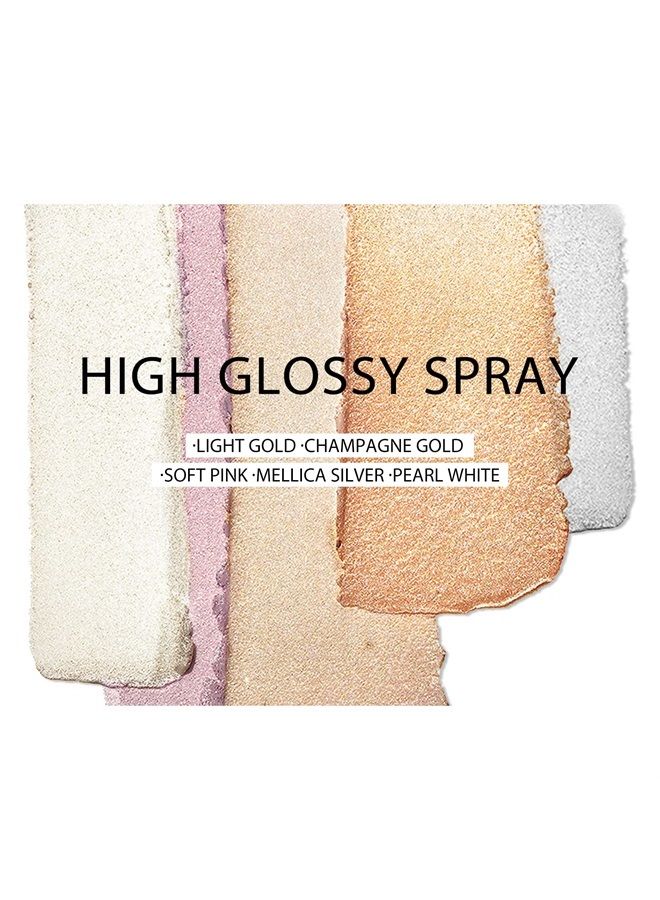 KYDA Highlighter Powder Spray, Glitter High Gloss Spray Shimmer Sparkle Powder Makeup Spray, for Face Body Cosmetic-Metallic Silver - Image 3