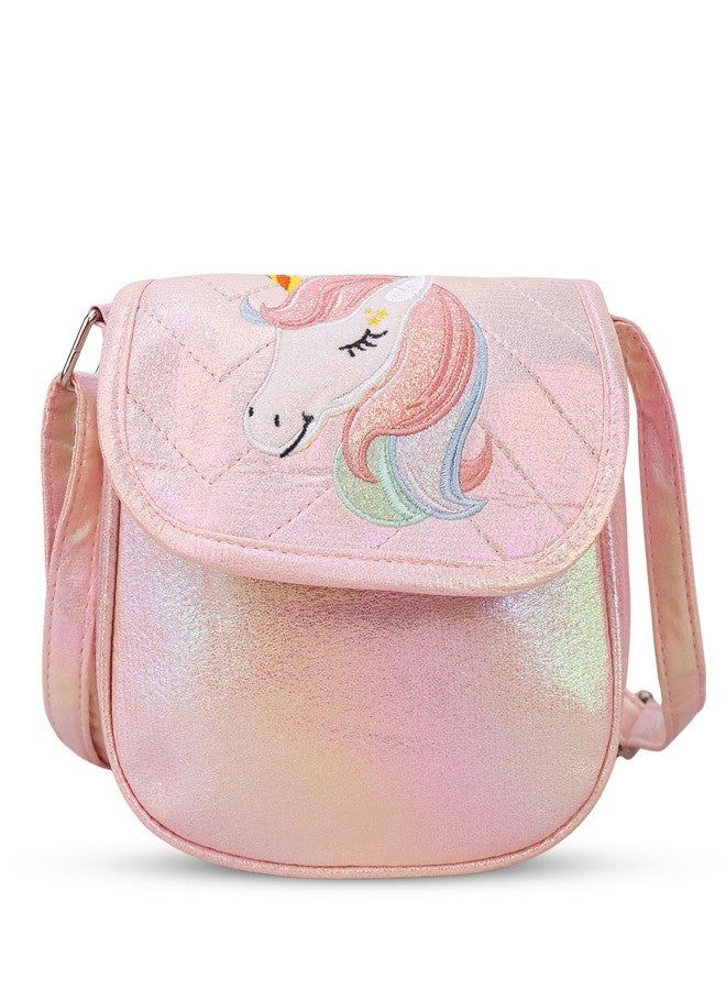 ADSON Unicorn Laser Holographic Self Quilted Crossbody Bag Sling Cute Shoulder Bag Purse Handbag Cute Tote Girl Messenger Child Tote Wallet kids Crossbody Sling (Multi Colour Unicorn) - Image 4