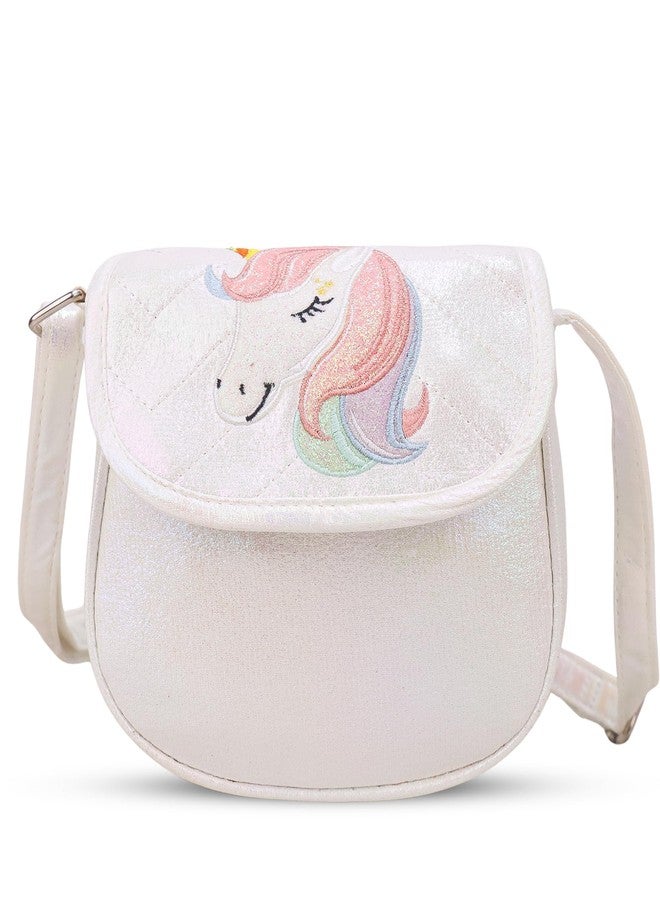 ADSON Unicorn Laser Holographic Self Quilted Crossbody Bag Sling Cute Shoulder Bag Purse Handbag Cute Tote Girl Messenger Child Tote Wallet kids Crossbody Sling (Multi Colour Unicorn) - Image 1
