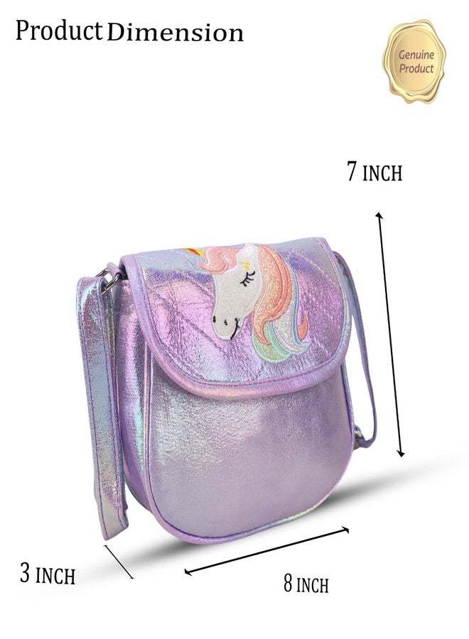 ADSON Unicorn Laser Holographic Self Quilted Crossbody Bag Sling Cute Shoulder Bag Purse Handbag Cute Tote Girl Messenger Child Tote Wallet kids Crossbody Sling (Multi Colour Unicorn) - Image 5