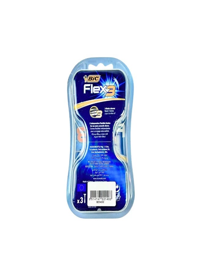 Bic Flex3 Comfort Razor Extra Smooth Shave For Men And Women- Pack of 3pcs - Image 2