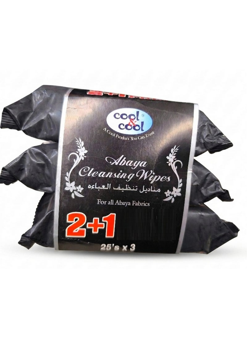 Abaya Cleansing Wipes 3 Pcs X 25 Wipes