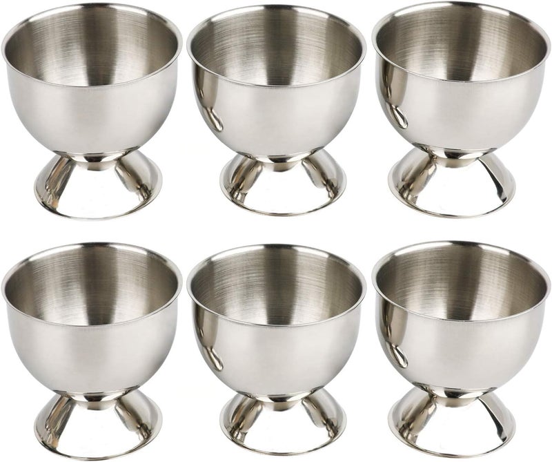 YellRin Egg Cup Holder Set for Soft Boiled Eggs Include 6 Stainless Steel Egg Tray Kitchen Tool 