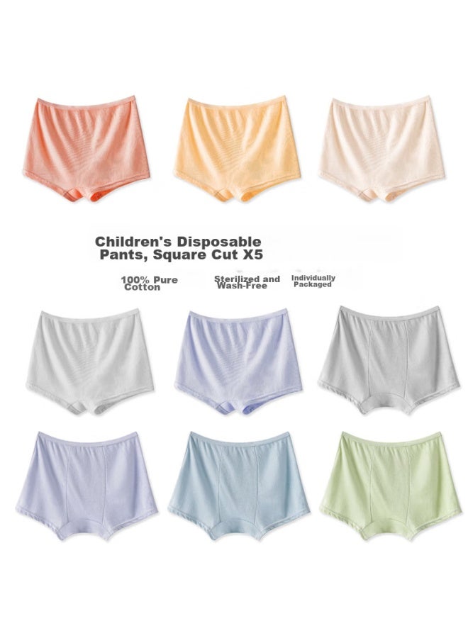 HINCLOUD Hincloud 5-pack Children's Disposable Underwear, Boyshorts, Girls' Pure Cotton, Sterile, Portable, No-wash, Girls' Xl Size  - Image 3