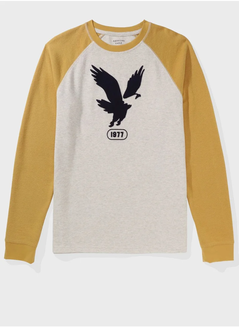 American Eagle Graphic Print Thermal T-Shirt