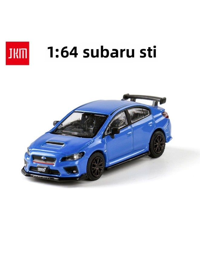 ] Jkm 1/64 Subaru STI S207 Alloy Car Model Simulation Shock Absorption Car Toy Model Decoration-Color:Black [Color Box]] - Image 2