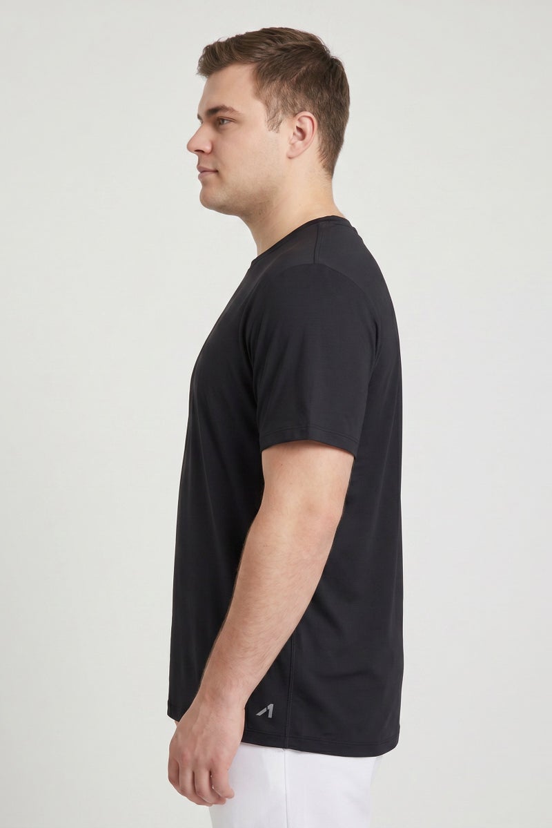 Alive Men Sportswear Fit Short Sleeve Outdoor T-Shirt, Black - Image 3