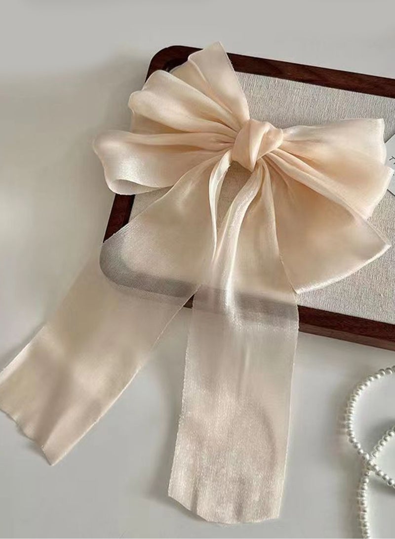 مجموعة مشابك شعر على شكل فيونكة مكونة من قطعتين، مشابك شعر مخملية للبنات، تصميم مشبك على شكل تمساح، مناسبة للأطفال الصغار والأطفال والمراهقين والنساء، مناسبة لفصل الخريف (أرجواني + بيج) - Image 2