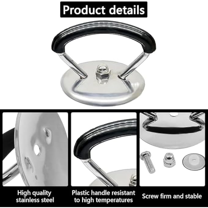 nalaina 2Pcs Pot Lid Handle Replacement Lid Replacement Cover Knob HandleStainless Steel Pot Lid Replacement Knob Heat Resistant Crockpot Lid Holding Handles For Kitchen Cookware Covers - Image 5