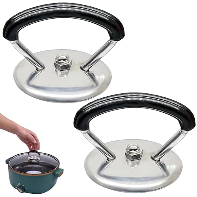 nalaina 2Pcs Pot Lid Handle Replacement Lid Replacement Cover Knob HandleStainless Steel Pot Lid Replacement Knob Heat Resistant Crockpot Lid Holding Handles For Kitchen Cookware Covers - Image 2