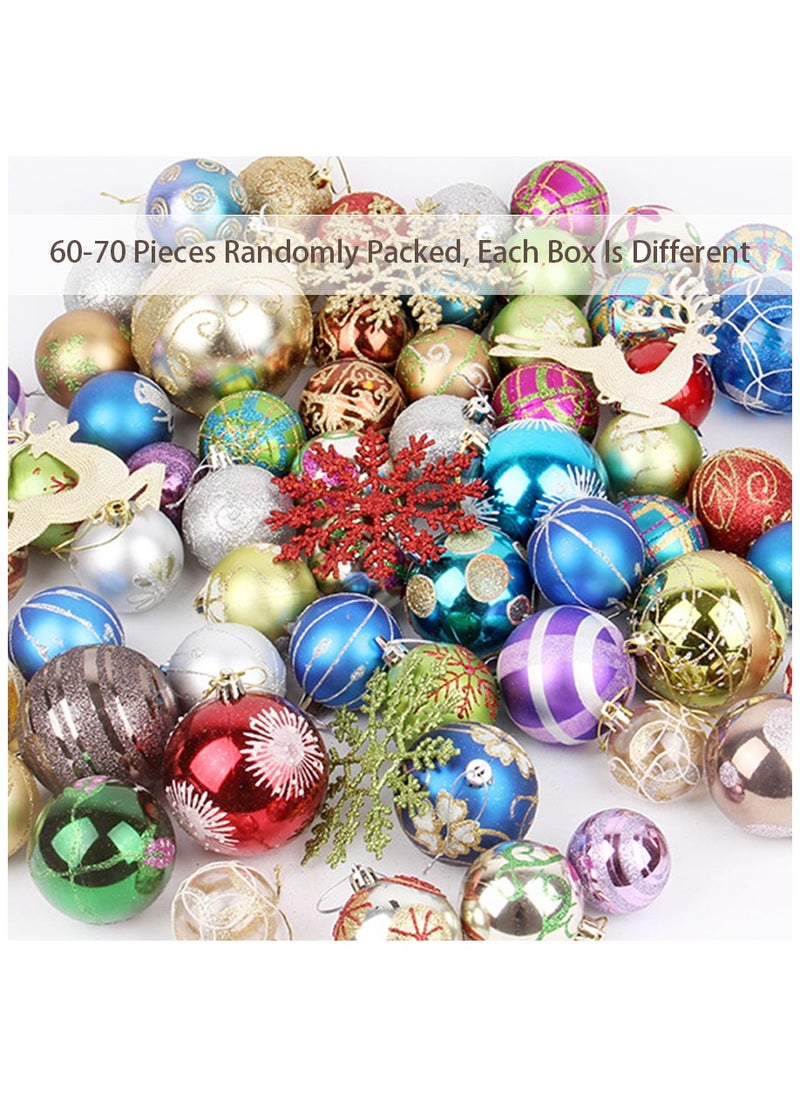 Generic Holiday Ball Ornaments Set of 60-70 Pieces for Holiday Tree Themed Assorted Shatterproof Interior Decorations Holiday Tree Ball Ornaments Set Holiday Decorations Party Christmas (Hanging Ball Decoration)  - Image 2