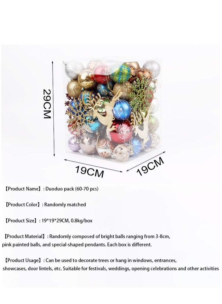 Generic Holiday Ball Ornaments Set of 60-70 Pieces for Holiday Tree Themed Assorted Shatterproof Interior Decorations Holiday Tree Ball Ornaments Set Holiday Decorations Party Christmas (Hanging Ball Decoration)  - Image 4