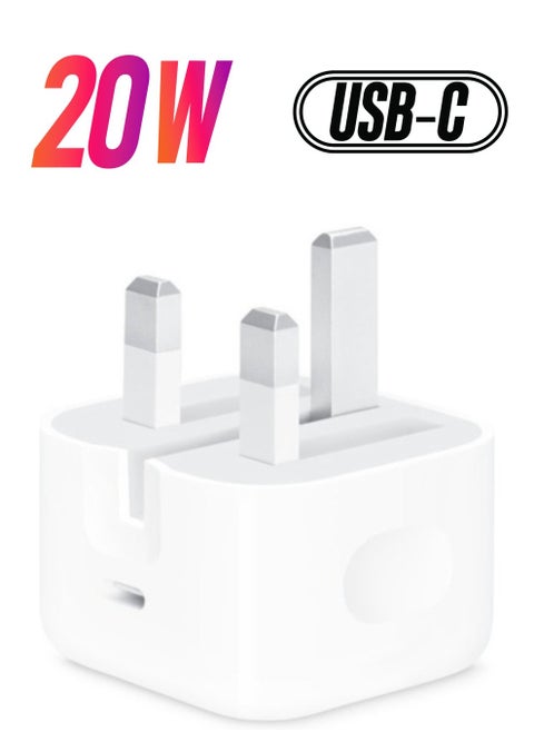 20W Foldable Fast Charging Wall Adapter Compatible with Apple iPhone 12 Pro Max/11 Pro Max/SE, iPad White