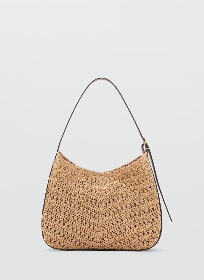 MANGO Natural Fibre Shoulder Bag  - Image 1