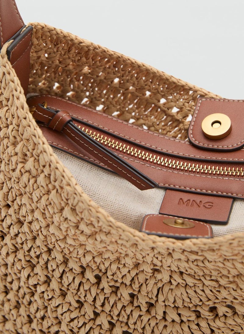 MANGO Natural Fibre Shoulder Bag  - Image 4