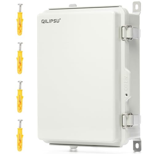 QILIPSU UL94-V0 Outdoor Electrical Box 13.8"x9.9"x5.9" Waterproof Junction Box Weatherproof PC/ABS Alloy Plastic IP66 Project Electric Enclosure Grey Hinged Door - Image 1