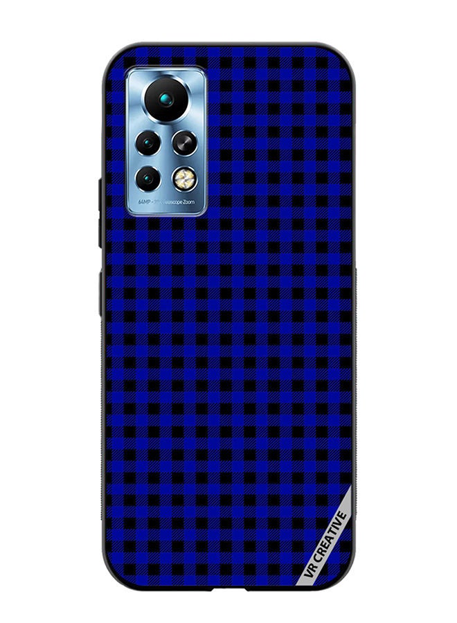 VR CREATIVE Protective Case Cover For Infinix Note 11 Pro Blue And Black Buffalo Plaid Texture Checkered Seamless Pattern Design Multicolour - Image 1