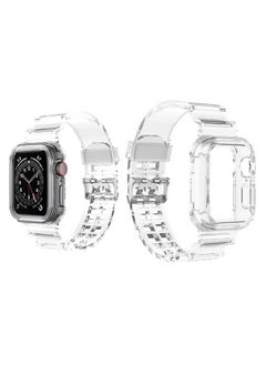 PROMASS Ice Case Silicone Replacement Band For Apple Watch Series 6/SE/5/4 Clear White 