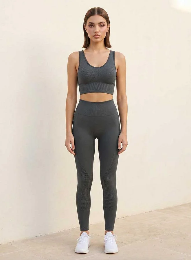 Splash Active GREY Soft Touch V neck Sports Bra for Women | Best Price UAE
