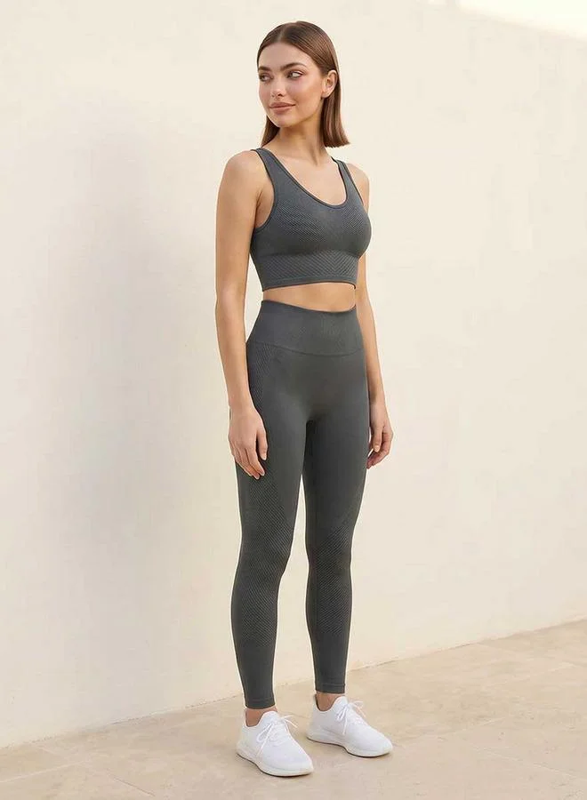 Splash Active GREY Soft Touch V neck Sports Bra for Women | Best Price UAE