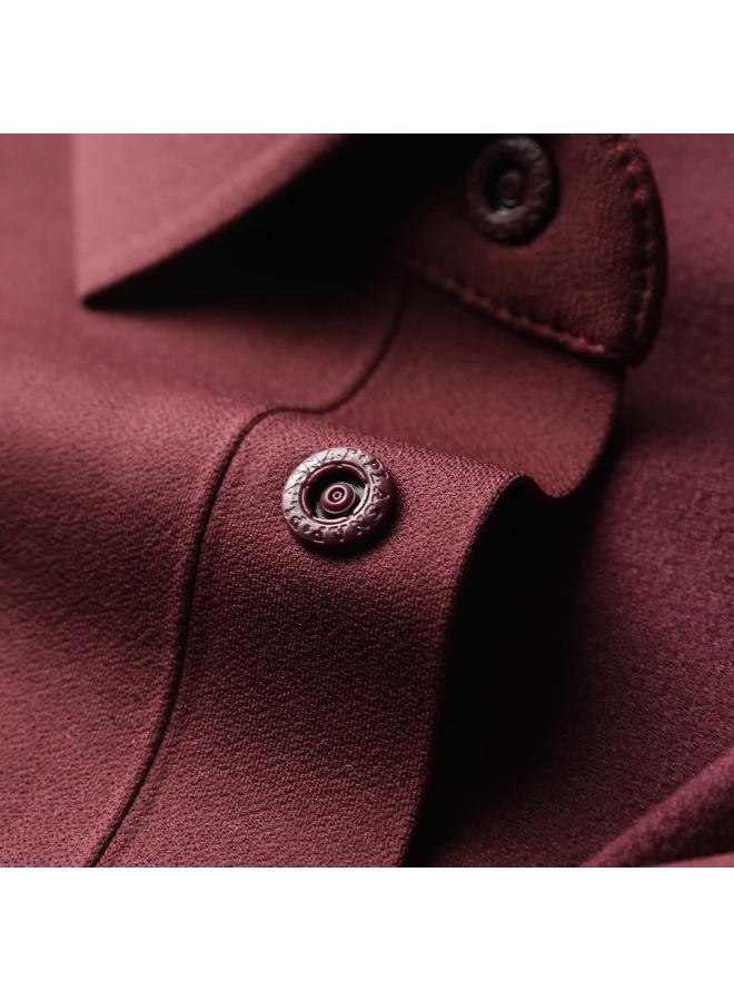 FIRS Shanshan Long Sleeve T-shirt Autumn Winter Warm Non-iron Modal Casual Business Polo Shirt For Men - Image 3