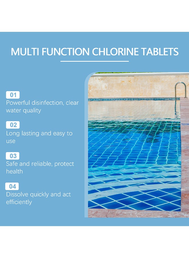 هوزونكس 80G أقراص الكلور متعددة الوظائف ، قرص فوارة لحمام السباحة ، لتطهير حمام السباحة (1 زجاجة قرص) - Image 5
