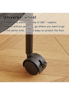 XiuWoo 2-Tier Round End Table Side Table with Wheels Small Coffee Table for Living Room Bedroom Hotel Wooden Look Furniture Sturdy Metal Frame  - Image 5
