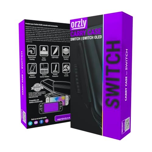 Orzly Carrying case for Nintendo Switch OLED and Switch Console - Purple Protective Hard Portable Travel case Shell Pouch for Nintendo Switch Console & Accessories - Image 2