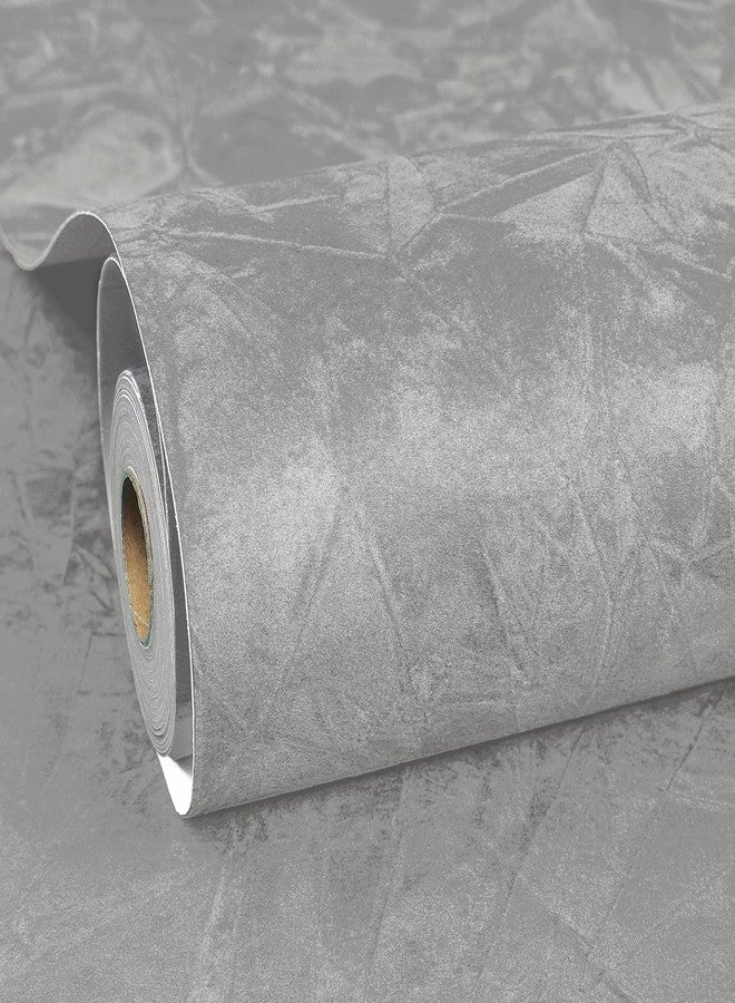 ReWallpaper ورق حائط ReWallpaper قابل للتقشير واللصق، ورق حائط مخملي رمادي، ورق حائط رمادي محكم لغرفة النوم، قماش لباد ذاتي اللصق، مخمل ناعم، بطانة ورق اتصال لدرج صندوق المجوهرات 17.5 بوصة × 6.5 قدم - Image 1