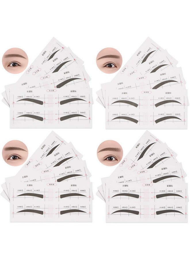 GOETOR 128 Pcs Eyebrow Stencil 4 Styles Eyebrows Shaping Stickers Adjustable Eyebrow Grooming Template Diy Brows Guide Makeup Tool - Image 1