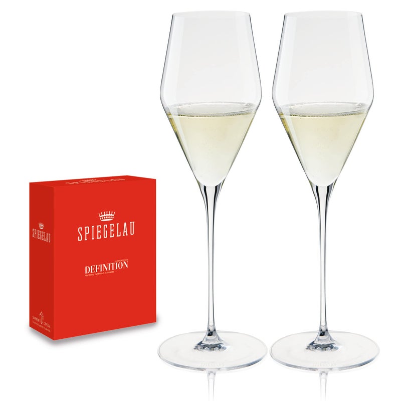 Spiegelau Spiegelau Definition Champagne Flutes EuropeanMade LeadFree Crystal Dishwasher Safe Wine Glasses Set of 2 9 Ounces 