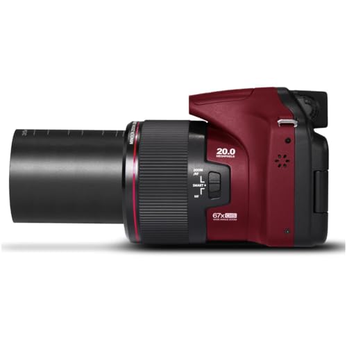Minolta Pro Shot 20MP Digital Camera – 67x Optical Zoom, Full 1080p HD Video, Optical Image Stabilization, Wi-Fi, 3-inch Articulating LCD Screen, 27 Scene Modes – Includes 16GB SD Card (Red) - Image 2
