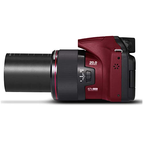 Minolta Pro Shot 20MP Digital Camera – 67x Optical Zoom, Full 1080p HD Video, Optical Image Stabilization, Wi-Fi, 3-inch Articulating LCD Screen, 27 Scene Modes – Includes 16GB SD Card (Red) - Image 5