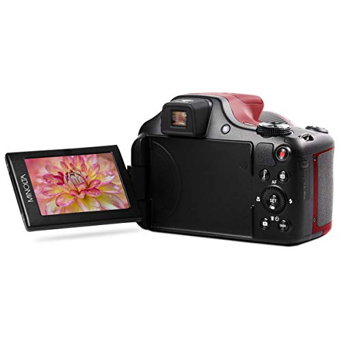 Minolta Pro Shot 20MP Digital Camera – 67x Optical Zoom, Full 1080p HD Video, Optical Image Stabilization, Wi-Fi, 3-inch Articulating LCD Screen, 27 Scene Modes – Includes 16GB SD Card (Red) - Image 4
