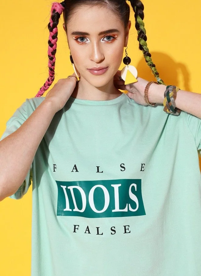 Sea Green Oversized T-Shirt for Women