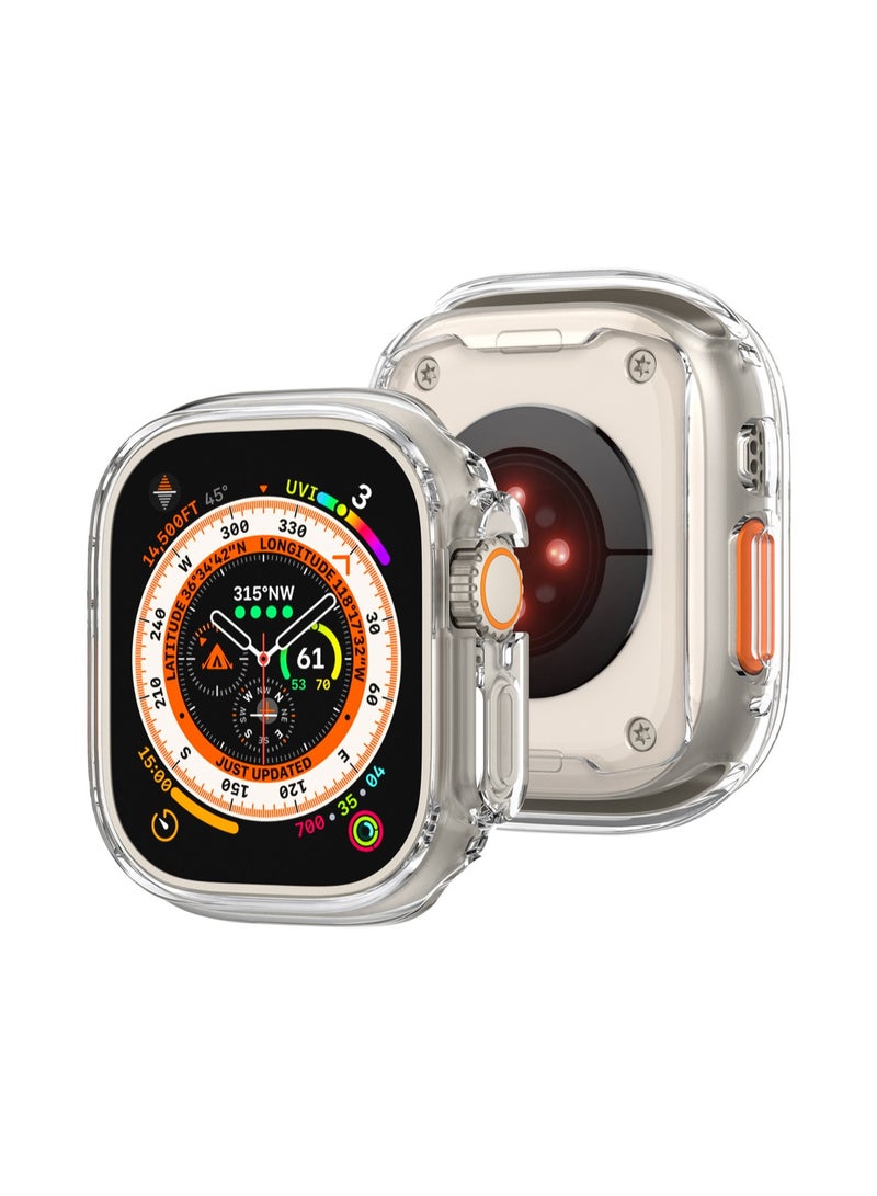 Black For Apple Watch8ultra-49mm Protective Case Hollow, Tpu Electroplating Anti-Fall - Image 2