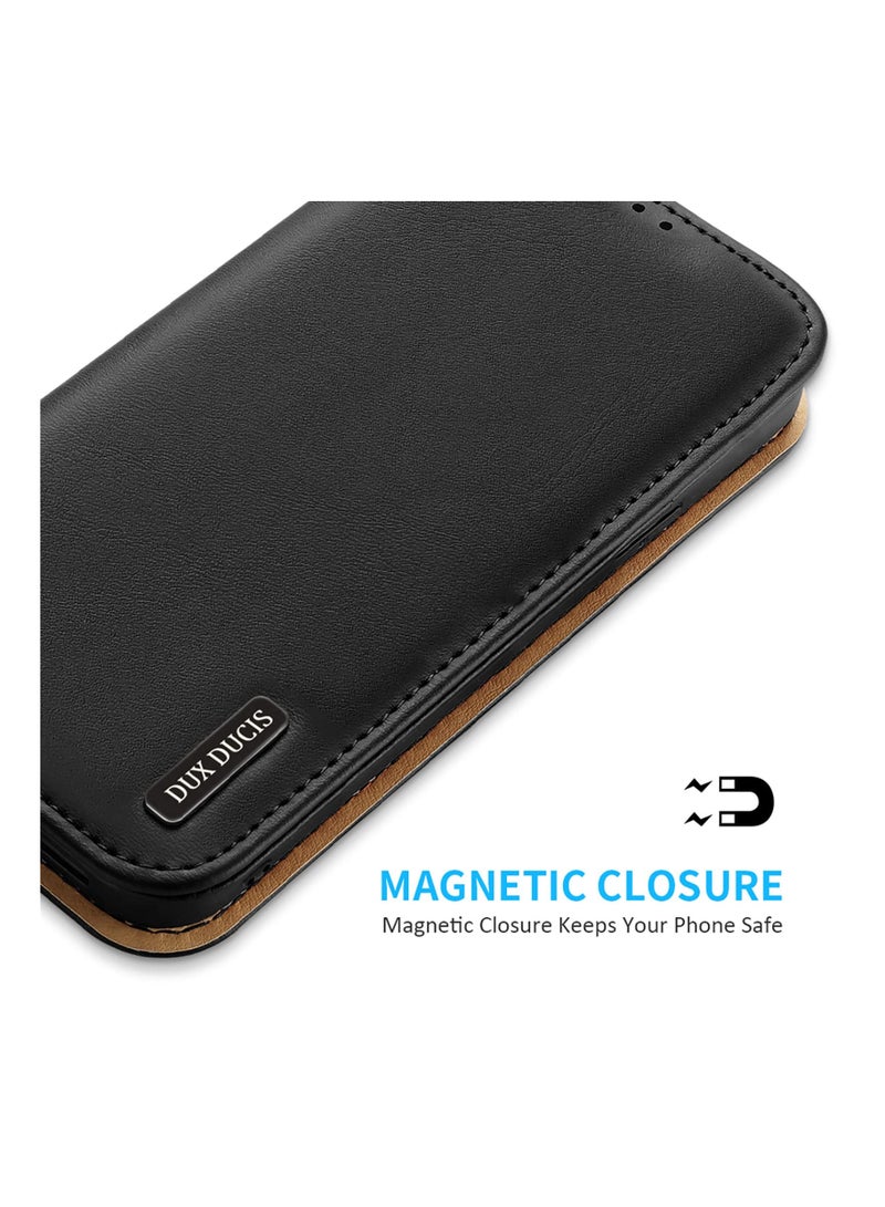 Wallet Case for iPhone 14 Pro Max, Genuine Leather Cell Phone Flip Magnetic Folio ,Case Cards Holder,RFID Blocking,Kickstand. Support Wireless Charging