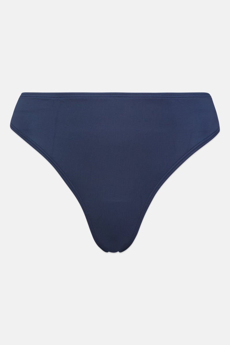 Roxy Women Pull On Plain Bikini Bottom, Navy Blue - Image 1