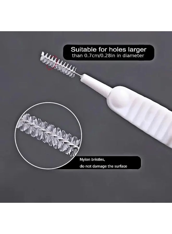 5 مجموعات فرش تنظيف رأس الدش الأبيض مقاومة للانسداد بمقبض مريح - Image 4