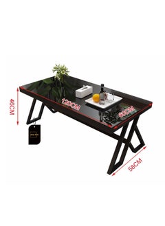 Sharpdo Simple Tempered Glass Coffee Table Black Tea Table 60*120*46CM  - Image 5