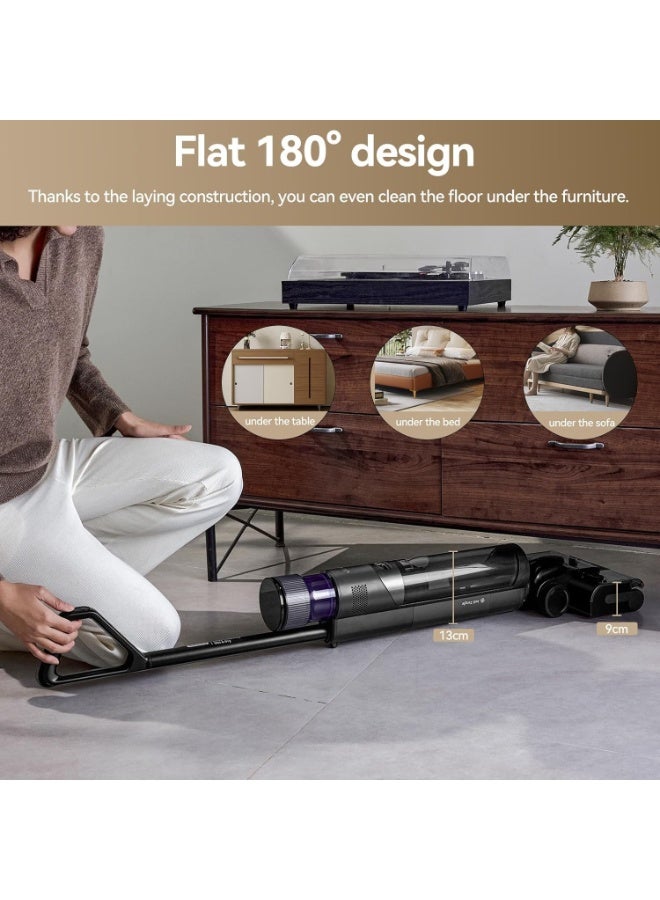 JONR ED12 PRO MAX Wet Dry Vacuum Cleaner, 180° Lie-Flat, 75° Hot Water Self-Cleaning, Smart Floor Washer with Zero Tangle Brush, Dual-Edge Cleaning, LED Display - Image 5